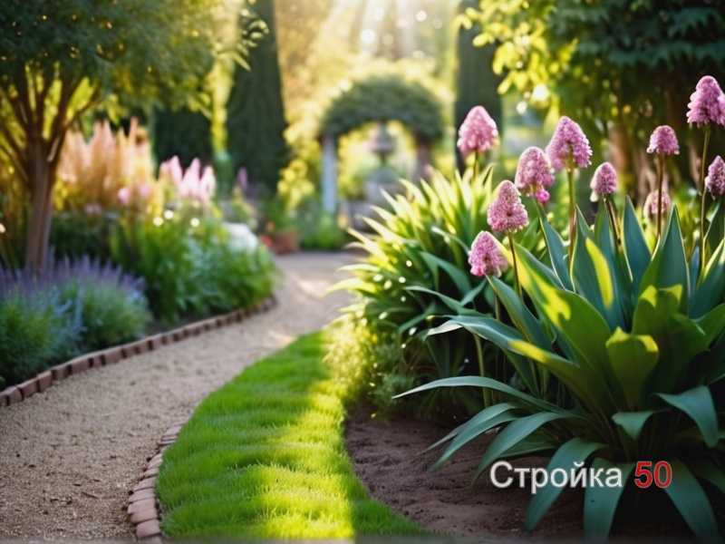 Пример размещения многолетников по высоте и цвету