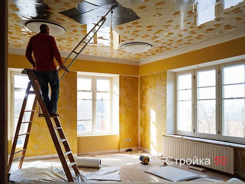 Как подготовить потолок к ремонту: очистка и проверка основания