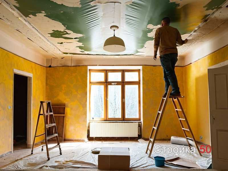 Шлифовка и финишная шпаклевка потолка под окраску